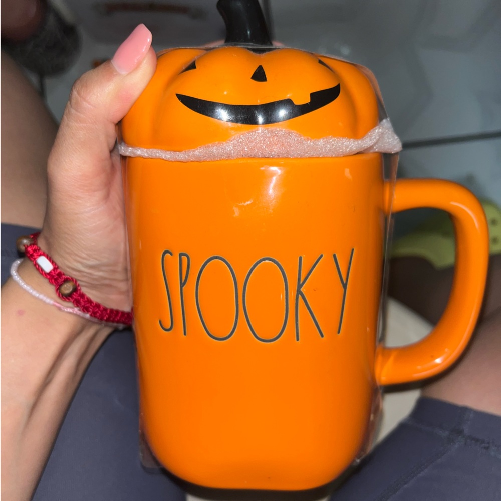 Rae Dunn jack o lantern spooky orange mug Halloween